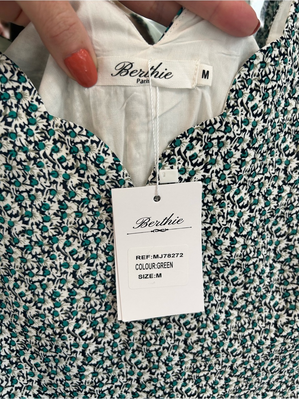 NWT Berthie Paris Green Floral Jumpsuit - Women's M